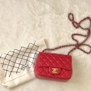 chanel CF Lambskin Quilted Square mini